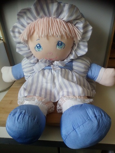 Poupée chiffon bleu blanc
