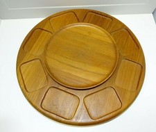 - GRAND PLATEAU TOURNANT BOIS TECK VINTAGE DIGSMED 201 DANMARK déco TABLE XXe  D