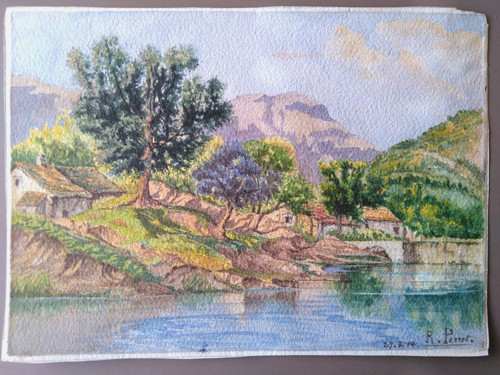 Aquarelle région - aquarelle, "région