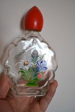 Belle bouteille à eau de vie, liqueur INNSBRUCK - Fleurs peintes à la main