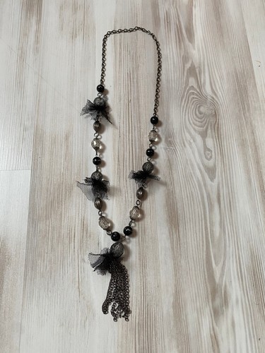 Collier métal avec perles - , et