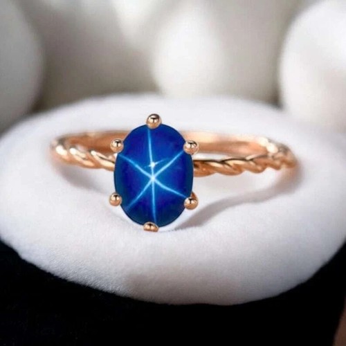Bague saphir étoile - , créée