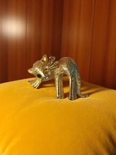 Broche chat vintage en métal argenté, accessoire fantaisie rétro