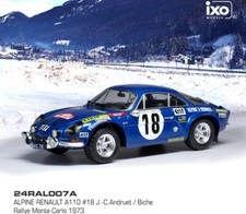 Alpine A110 d'Andruet au rallye Monté Carlo 1973 de IXO 1/24 ref:24RAL007A