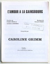 Partition sheet music CAROLINE GRIMM : L'amour à la Gainsbourg * 80's Promo