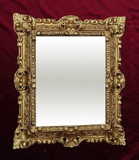 Miroir Mural Miroir 45x38CM Antique Baroque Répliques Rectangulaire en Or 345 12