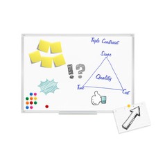 Tableau magnétique Whiteboard mural 60x90cm 12 aimants inclus Tableau affichage