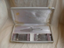 ERCUIS,RUSSIAN MODEL,SILVERPLATED DESSERT,PASTRY SET,FORKS,PIE SERVER,13 PIECES