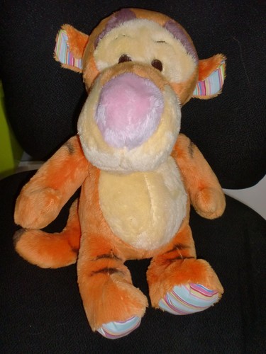 Doudou peluche tigrou rayé - peluche,