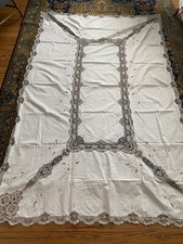 Nappe ancienne dentelle crochet environ 160x240