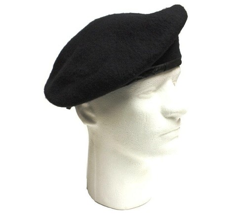 Black army beret wool - beret,, 7