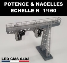 POTENCE - NACELLES AVEC SIGNAUX LUMINEUX  ECHELLE N 1/160 FEUX SIGNAL SNCF PROMO