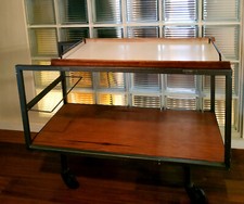 DESSERTE ,CHARIOT DE BAR Georges FRYDMAN Ed. EFA 1960, métal,acajou et stratifié