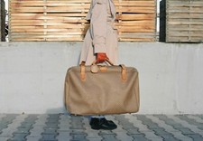 Sac à bagages GUCCI vintage années 80 90 monogramme logo GG valise cuir marro...