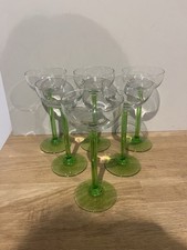 6 Verres À Pied Vert Verres Dégustation Vin Blanc Alsace Forme Demi Ballon 7 cl