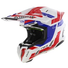 Casque Airoh Twist 3.0 MX Dynasty blanc brillant bleu rouge
