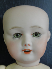 Tête de poupée en porcelaine Reproduction BLEUETTE SFBJ 301 - Yeux vert - BRAVOT