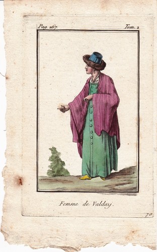 Gravure xixe femme - xixe, valdaï