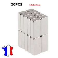 Lot 20x aimant neodyme rectangulaire  plat 10x5x3mm puissant carré tableau NdFeB