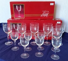 6 VERRES À VIN BLANC 12.5CL ET 6 VERRES À PORTO 6,5CL CRISTAL D’ARQUES DAMPIERRE