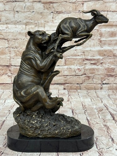 Sculpture bronze guépard - bronze,