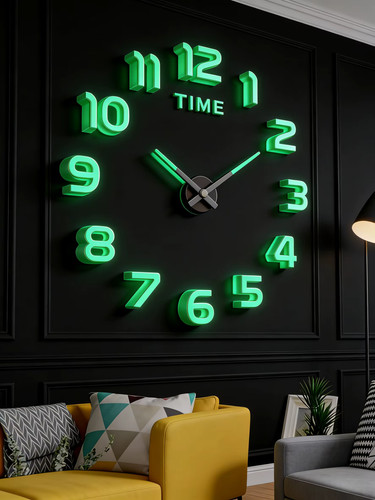 Horloge murale luminescente - horloge, 3d