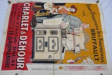 Grande Affiche  ancienne originale FOURNEAUX BRIFFAULT La SALAMANDRE 1600 X 1200