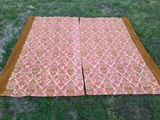 Paire de Rideaux en Toile Epaisse , Ancien Textile , Tissus avec Relief .