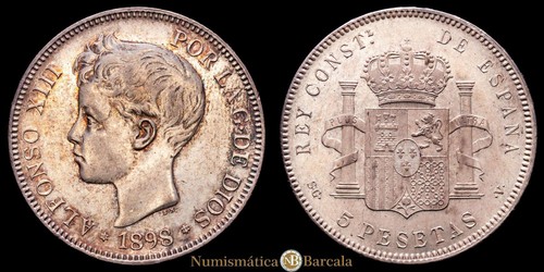 Alfonso xiii pesetas 25 - alfonso, (25,25