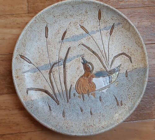 Assiette grés signée - grés,
