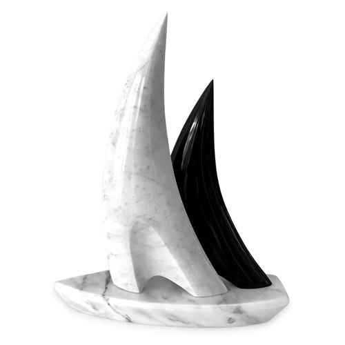 Barque avec voiles - avec, sculpture