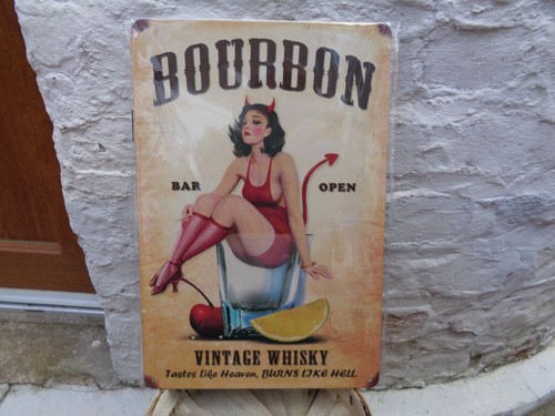 Tole metal bourbon vintage - metal,