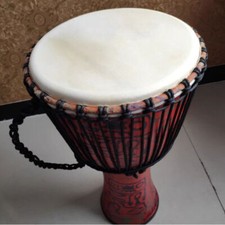 1X Chèvre Peau Djembe Tambour Tête Remplacement Plat Rond Africain Accessoire
