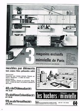 PUBLICITE ADVERTISING  1964    LES HUCHERS MINVIELLE   meubles