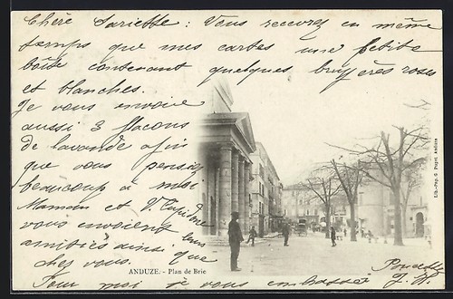 Cpa anduze plan brie 1901 - plan,