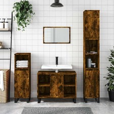 Armoire de Salle de Bain Meuble de Rangement Toilette Bois d'Ingénierie vidaXL