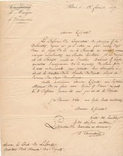 Luigi CHERUBINI lettre signée au comte Alexandre de LABORDE pension retraite