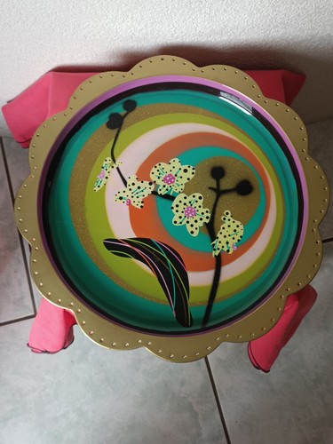 Plateau fleur vintage art - plateau,