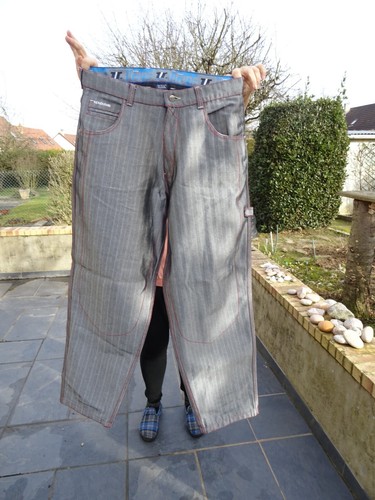 Pantalon homme gris - rayé, noir