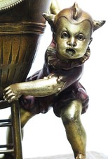 Superbe pendule garniture cheminée 3 pièces spectacle de rue set clock