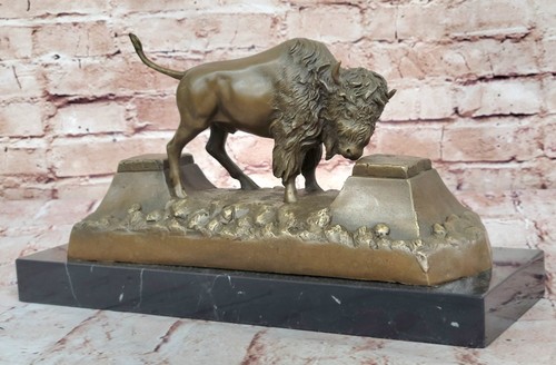 Bronze sculpture statue bison - sculpture,