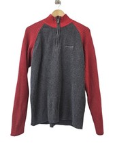 Nautica Jeans Co Pull Col Camionneur Coton Taille L Gris / Rouge Made in