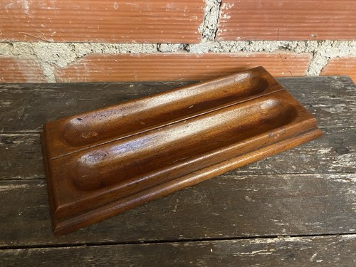 Antique 70s double slot wooden - 70s,