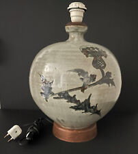 Lampe céramique vintage Japon grès Mashiko , Antique Mashiko Pottery Japan