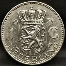 1 GULDEN ARGENT 1954 JULIANA PAYS BAS / NEDERLAND SILVER