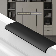 10 Poignées des portes cuisine et placard noire brosse, 350mm, tirette vague