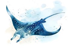 Élégante affiche Ocean Manta