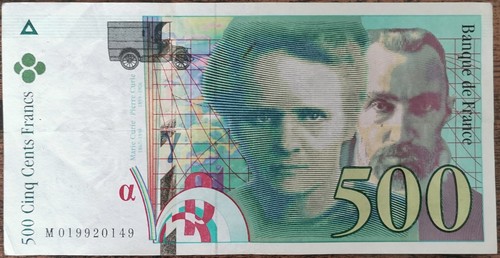 Billet 500 francs pierre - 500, et