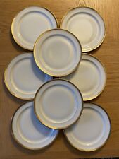 8 Assiettes En Porcelaine De Limoges Modèle À Bordure Or 