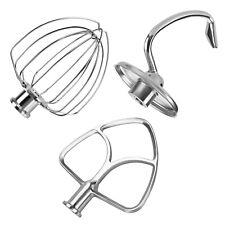 Accessoires Inox3 Pièces KitchenAid-Fouet, Batteur Plat, Crochet, Lave-Vaisselle